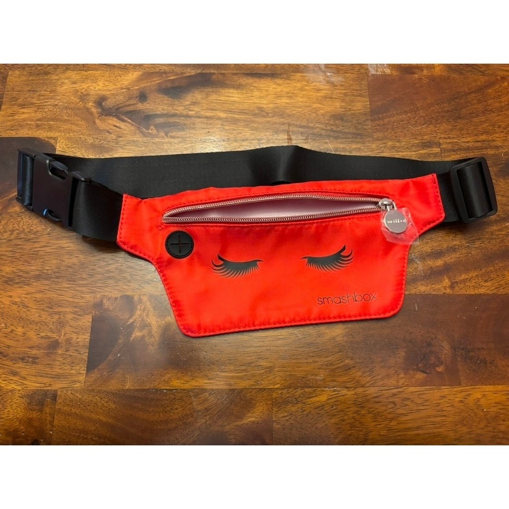 Smashbox Red Belt Bag Makeup Travel Pouch Adjustable Strap